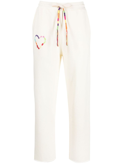 Mira Mikati Embroidered Organic Cotton Track Trousers In White