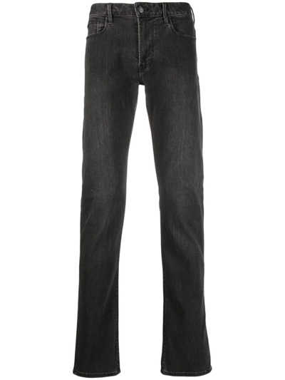 Emporio Armani Mid-rise Skinny Jeans In Black