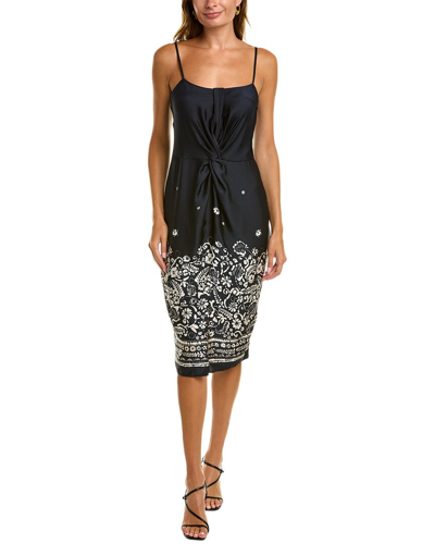 Donna Karan Twist Slip Dress In Blue