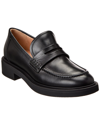 Gianvito Rossi Argo Leather Loafers In Black