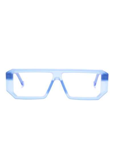 Vava Eyewear Transparent Pilot--frame Glasses In Blue