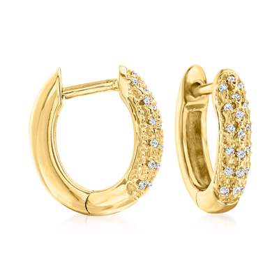 Ross-simons Diamond Huggie Hoop Earrings In 18kt Gold Over Sterling In Silver