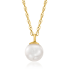 Rs Pure By Ross-simons 5-5.5mm Cultured Pearl Pendant Necklace In 14kt Yellow Gold In Silver