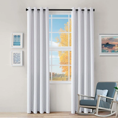 Superior Zuri Blackout Curtains With Grommet Top Header - Set Of Two