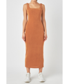 Grey Lab Sleeveless Woven Dress In Camel