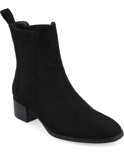 Journee Collection Women's Wrenley Tru Comfort Foam Chelsea Square Toe Booties In Black