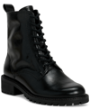 Lucky Brand Kancie Combat Boot In Black Leather
