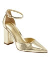 Marc Fisher Demeter Womens Patent Ankle Strap Pumps In Gold