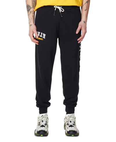 Elevenparis Men's Knit Printed Drawstring Jogger Pants In Black