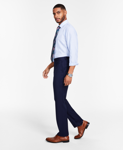 Tayion Collection Men's Classic-fit Solid Suit Separates Pants In Dark Blue