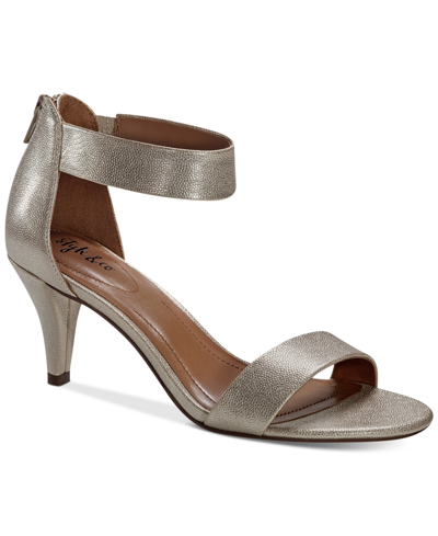 Style & Co Paycee Two-piece Dress Sandals, Created For Macy's Women's Shoes In Platino