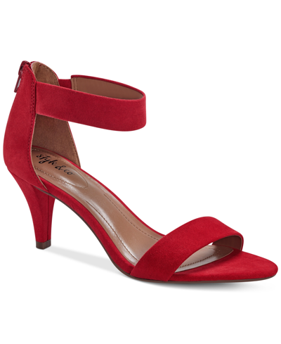 Style & Co Paycee Two-piece Dress Sandals, Created For Macy's Women's Shoes In Red