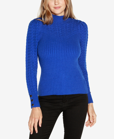 Belldini Black Label Women's Ribbed Sweater In Cobalt
