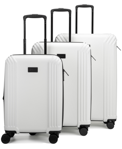 Badgley Mischka Evalyn 3 Piece Expandable Luggage Set In White