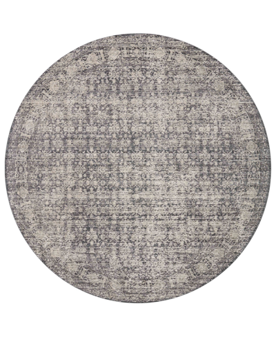 Amber Lewis X Loloi Alie Ale-03 7'10" X 7'10" Round Area Rug In Charcoal