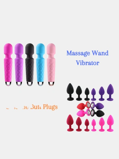Vigor 20 Speed Waterproof Wand Vibrator Women Sex Toy And Silicone Butt Plugs