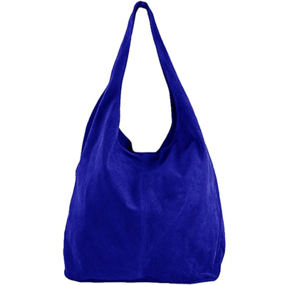 Sostter Electric Blue Soft Suede Hobo Shoulder Bag