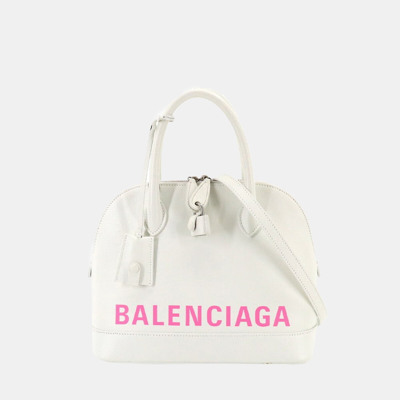 Pre-owned Balenciaga White Leather S Ville Satchel