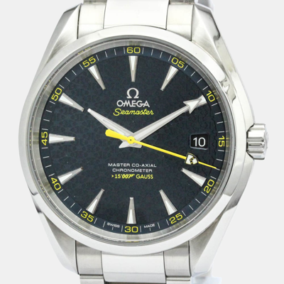 Pre-owned Omega Blue Stainless Steel Aqua Terra 231.10.42.21.03.004 Men's Wristwatch 42 Mm