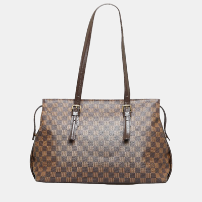 Pre-owned Louis Vuitton Brown Canvas Damier Ebene Chelsea Tote Bag