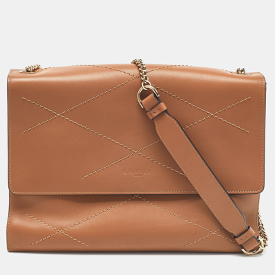 Pre-owned Lanvin Beige Quilted Leather Sugar Shoulder Bag