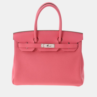 Pre-owned Hermes Birkin 30 Rose Lipstick Palladium Metal Fittings Q Engraved (around 2013) Ladies Handbag In Pink