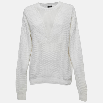 Pre-owned Joseph Off White Cotton Blend Knit Sweater Xl