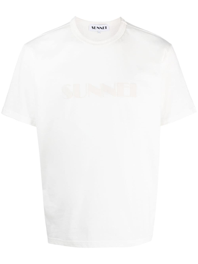 Sunnei Graphic-print Cotton T-shirt In White