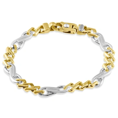 Pompeii3 Men's Figaro 14k Gold (32gram) Or Platinum (51gram) 8.5mm Link Bracelet 8.5"