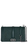REBECCA MINKOFF CHEVRON QUILTED LOVE LEATHER CROSSBODY BAG