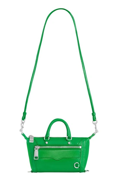 Rebecca Minkoff Micro Mini M.a.b. Leather Crossbody Bag In Acid Green