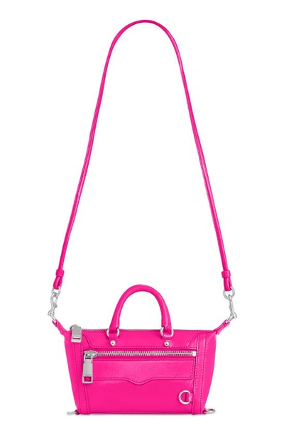 Rebecca Minkoff Micro Mini M.a.b. Leather Crossbody Bag In Passion Flower/ Deep Passion