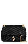 Rebecca Minkoff Edie Quilted Leather Crossbody Bag In Black