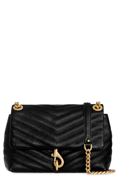 Rebecca Minkoff Edie Quilted Leather Crossbody Bag In Black