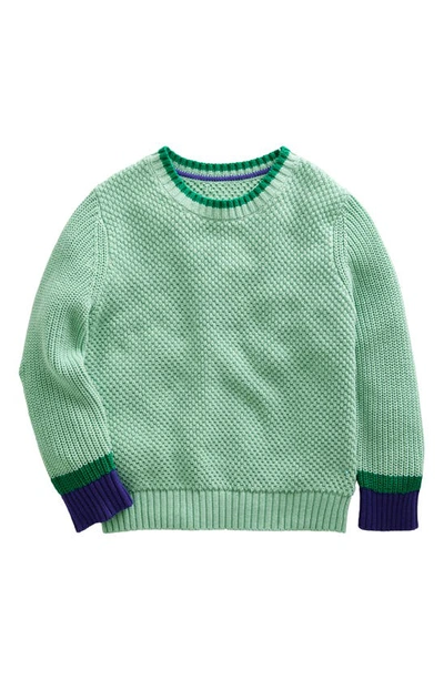 Mini Boden Kids' Chunky Cotton Sweater Opal Green Boys Boden