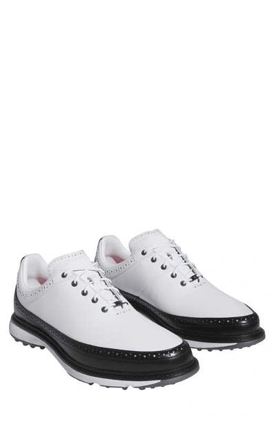 Adidas Golf Modern Classic Spikeless Golf Shoe In White/ Black/ Bright Red