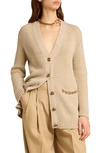 Golden Goose Embellished Wool-blend Cardigan In Lambs Wool/ Gold