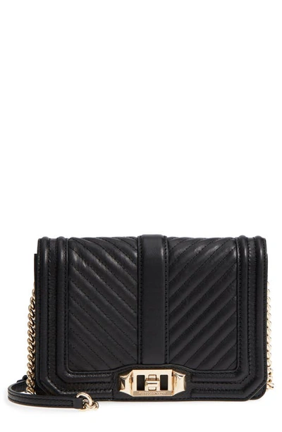 Rebecca Minkoff Small Love Leather Crossbody Bag In Black