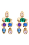 Petit Moments Resin Stone Drop Earrings In Gold/ Blue Jewel