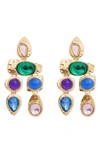Petit Moments Resin Stone Drop Earrings In Metallic Gold