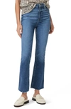 Paige Claudine High Waist Frayed Hem Flare Jeans In Painterly Disressed
