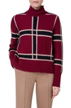 Akris Punto Check Virgin Wool Blend Turtleneck Sweater In Neutral