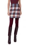 Akris Punto Tartan Plaid Virgin Wool Flannel Skirt In Grey/ White Multi