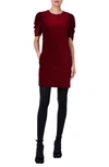 AKRIS PUNTO PUFF SLEEVE CORDUROY SHIFT DRESS