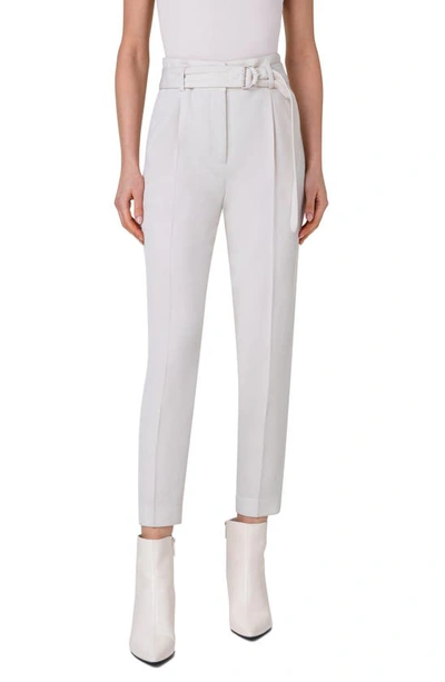 Akris Punto Fred Belted Trouser Pants In Cream
