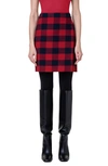 Akris Punto Xl Gingham Wool-blend Tweed Wrap Skirt In 076 Crimson-navy