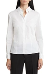 Hugo Boss Slim-fit Blouse In An Organic-cotton Blend In White