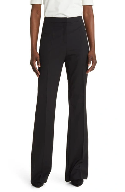 Hugo Boss Tuleah Wool Flare Trousers In Black