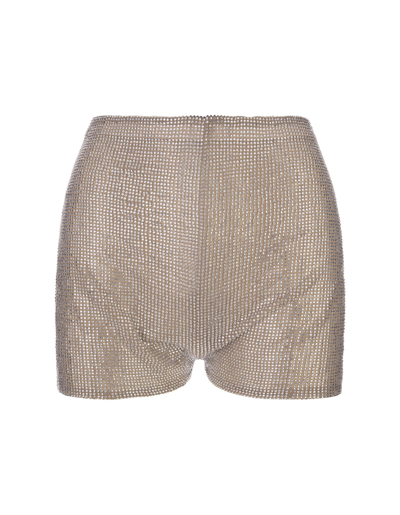 Giuseppe Di Morabito Rhinestone-embellished High-waist Shorts In Silver