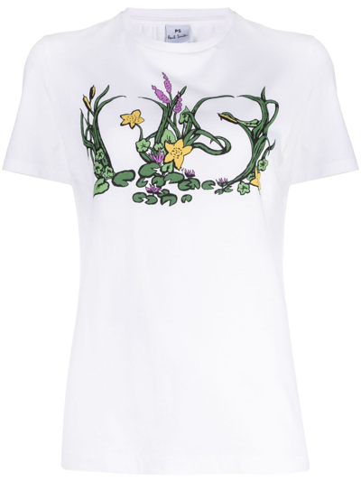 Ps By Paul Smith Logo-print Cotton T-shirt In White